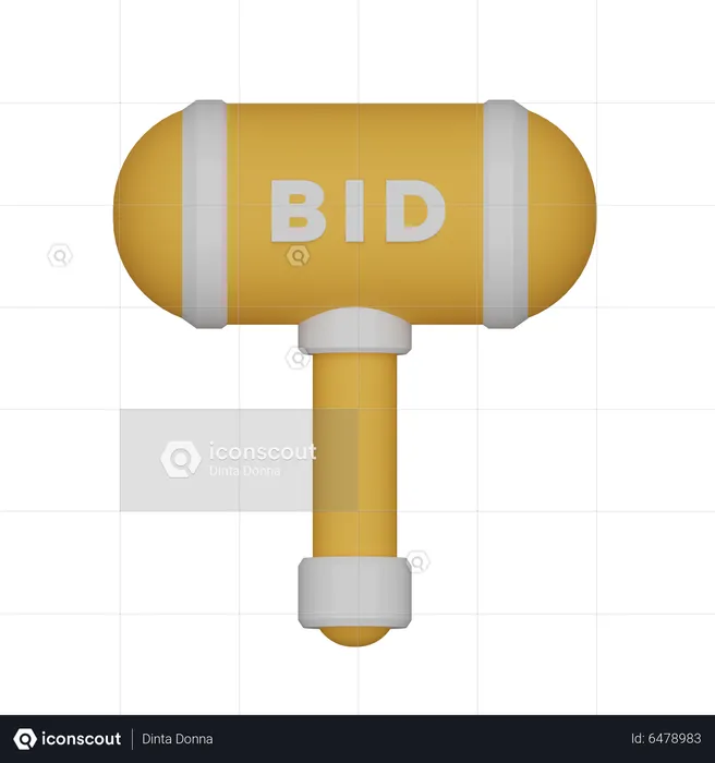 Cryptocurrency Bid  3D Icon