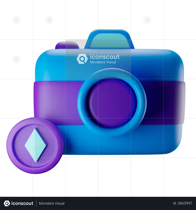 Cryptocurrency Camera  3D Illustration