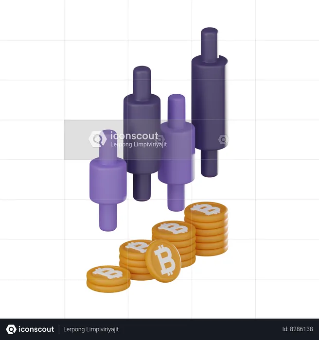 Cryptocurrency Chart  3D Icon