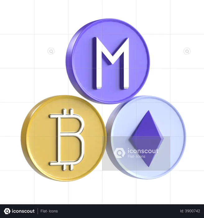 Cryptocurrency Coin  3D Illustration
