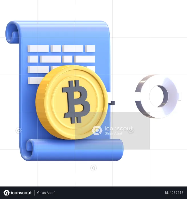 Cryptocurrency Document  3D Illustration