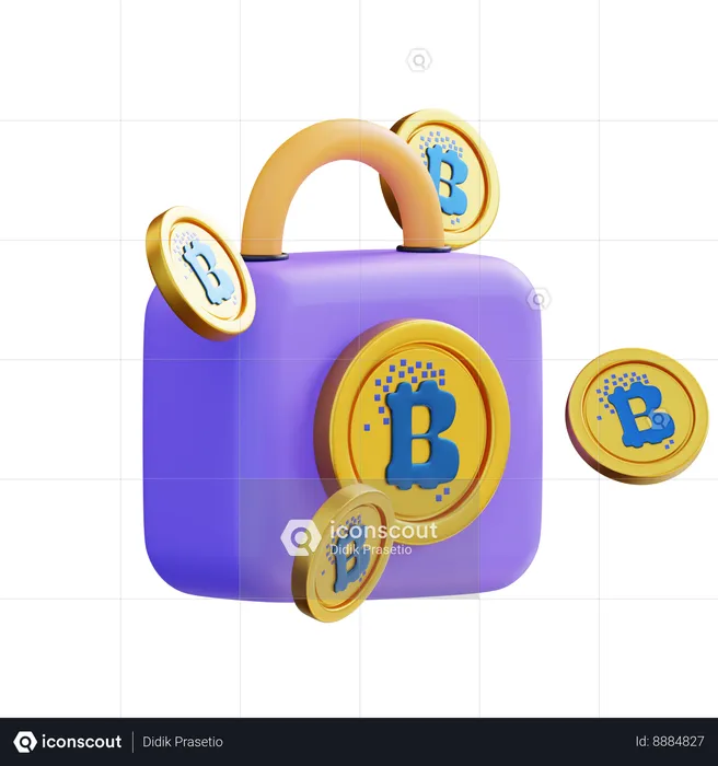 Cryptocurrency Encryption  3D Icon