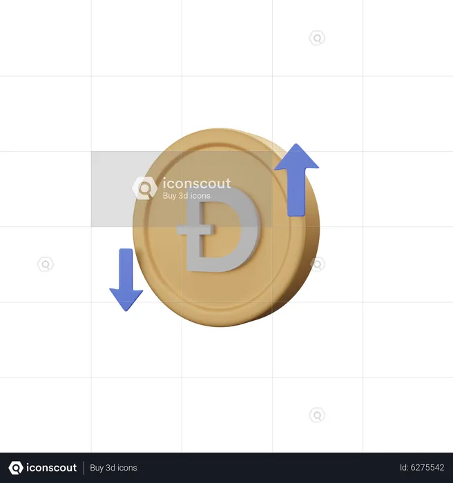 Cryptocurrency Fluctuation  3D Icon