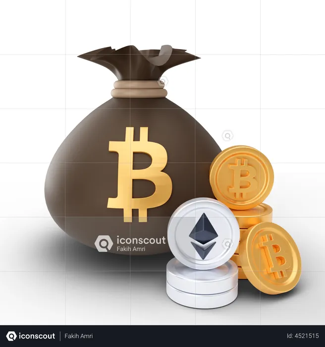 Cryptocurrency Investment  3D Illustration