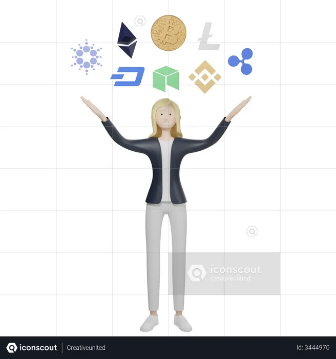 Cryptocurrency Investor  3D Illustration