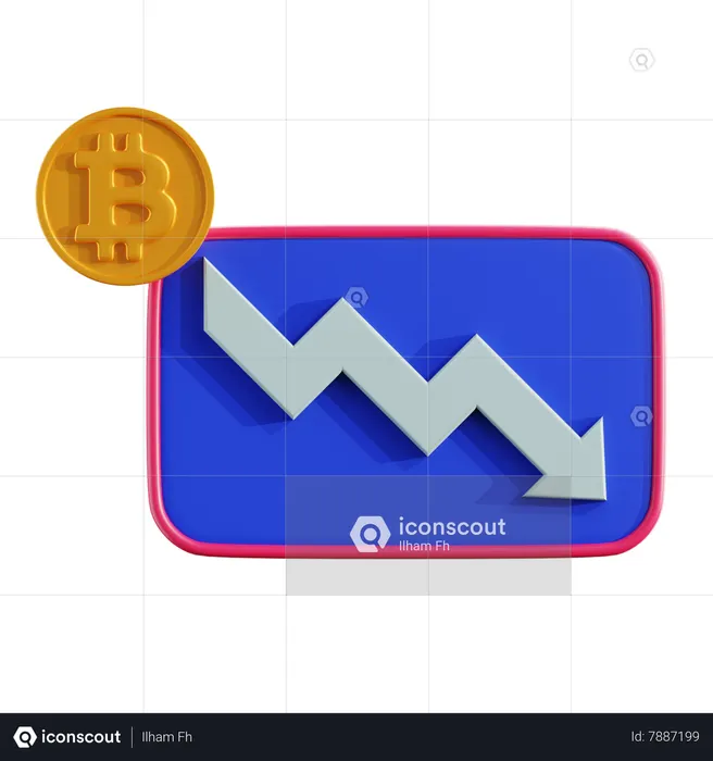 Cryptocurrency Loss  3D Icon