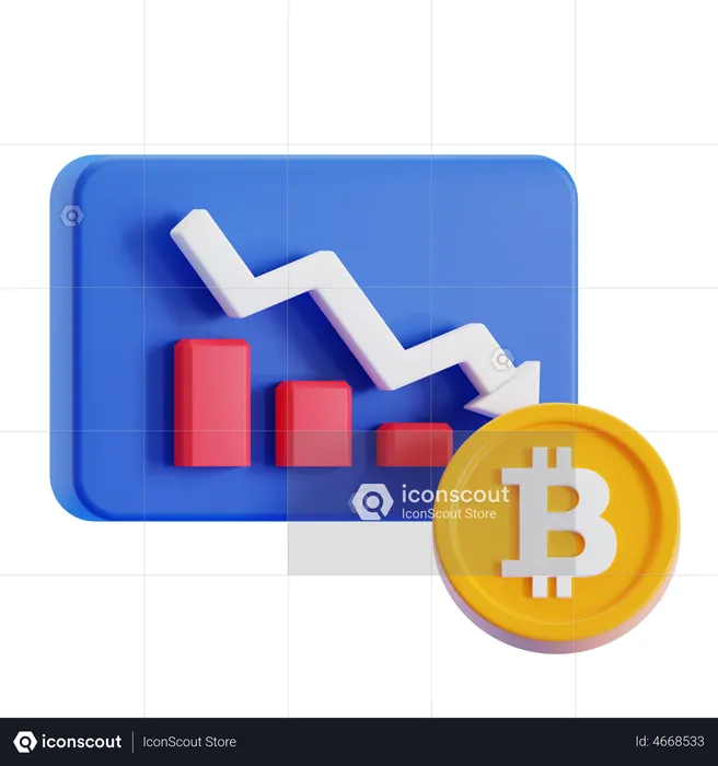 Cryptocurrency Loss  3D Icon