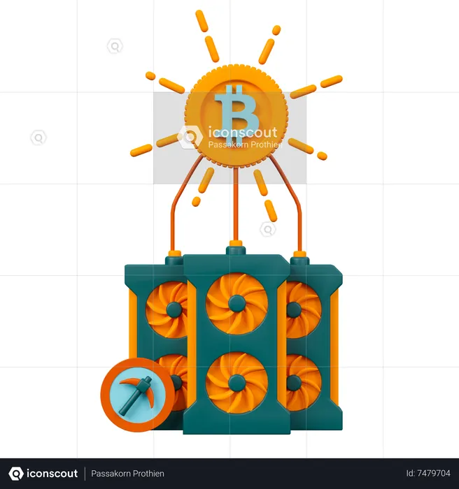 Cryptocurrency Mining  3D Icon