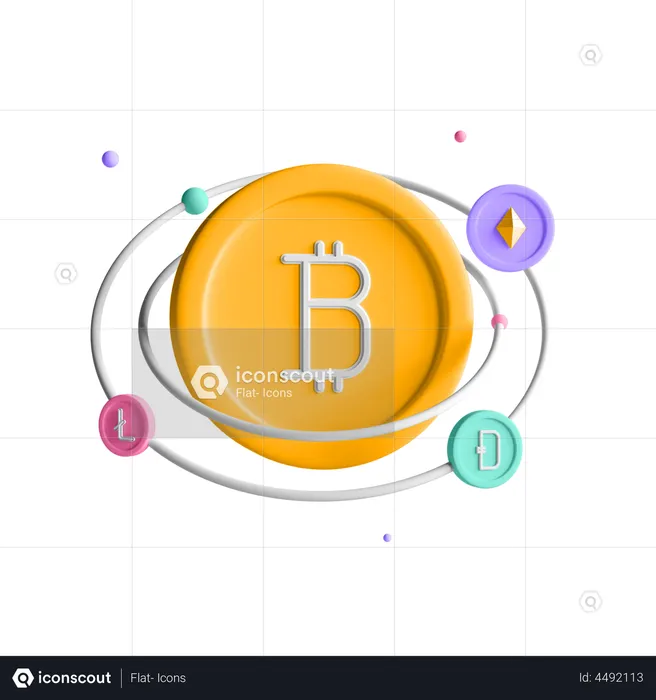 Cryptocurrency Network  3D Illustration