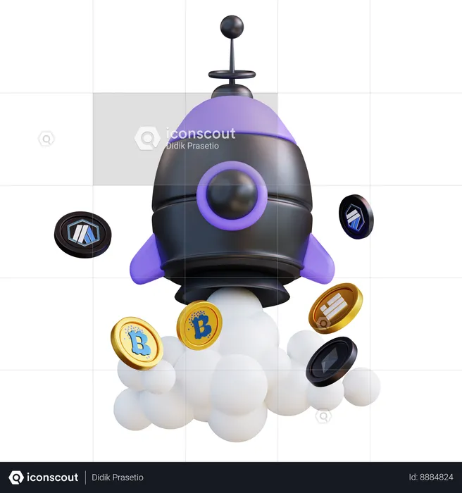 Cryptocurrency Startup  3D Icon