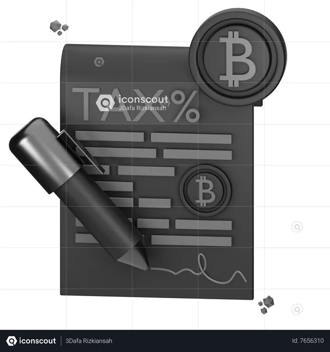 Cryptocurrency Tax  3D Icon