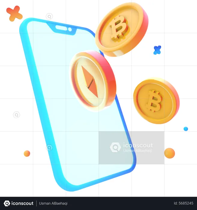Cryptocurrency Trading  3D Icon