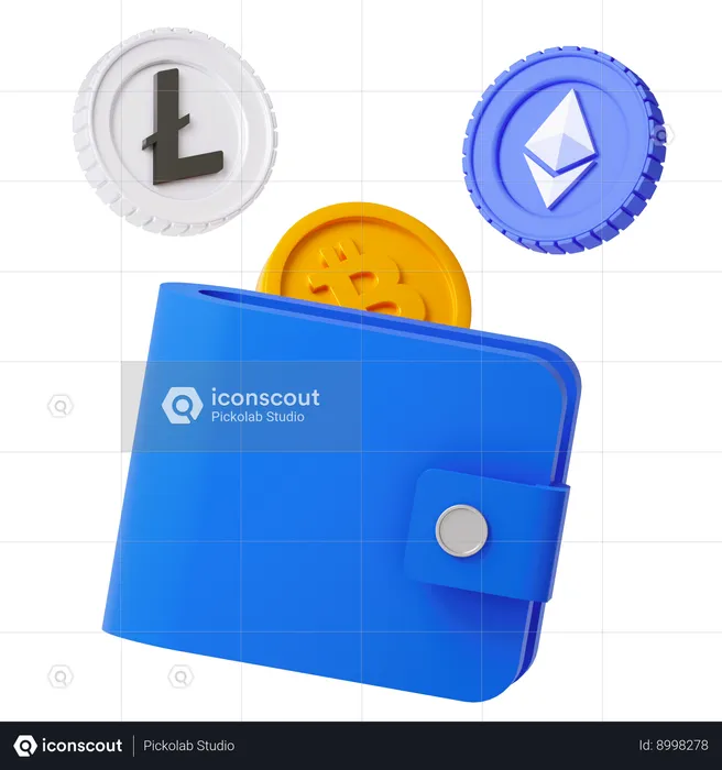 Cryptocurrency Wallet  3D Icon