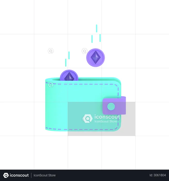 Cryptocurrency Wallet  3D Illustration