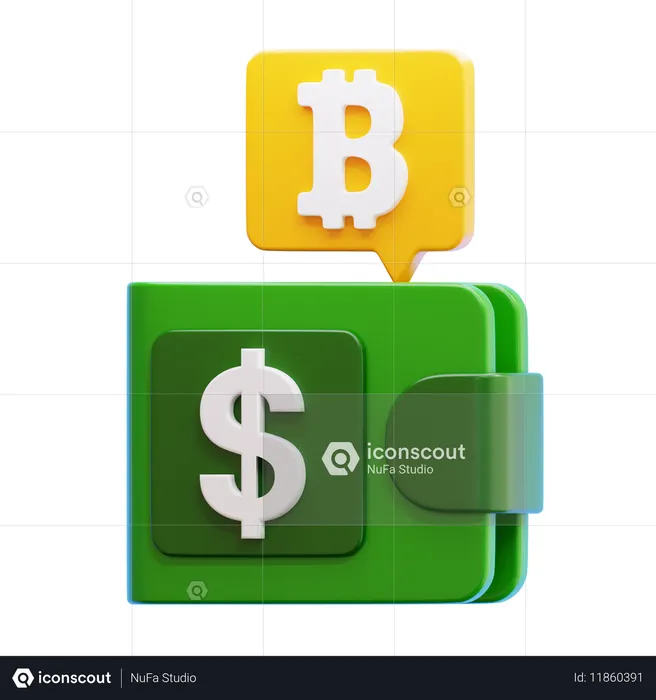 Cryptocurrency Wallet  3D Icon