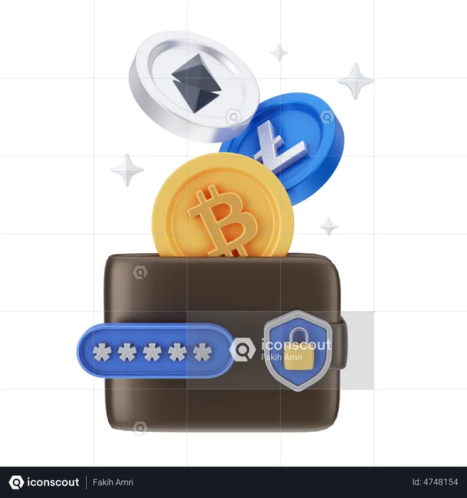 Cryptocurrency Wallet  3D Illustration