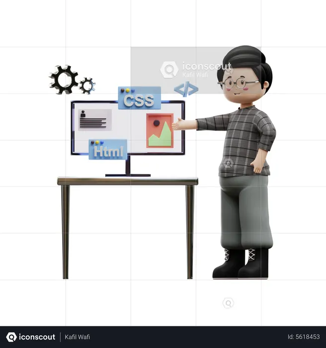 Css Development  3D Illustration