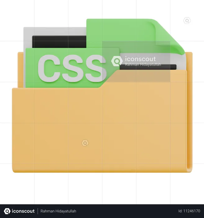 CSS ファイル フォルダー  3D Icon