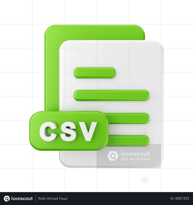 CSV-Datei  3D Illustration