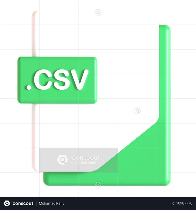 Extensão csv  3D Icon