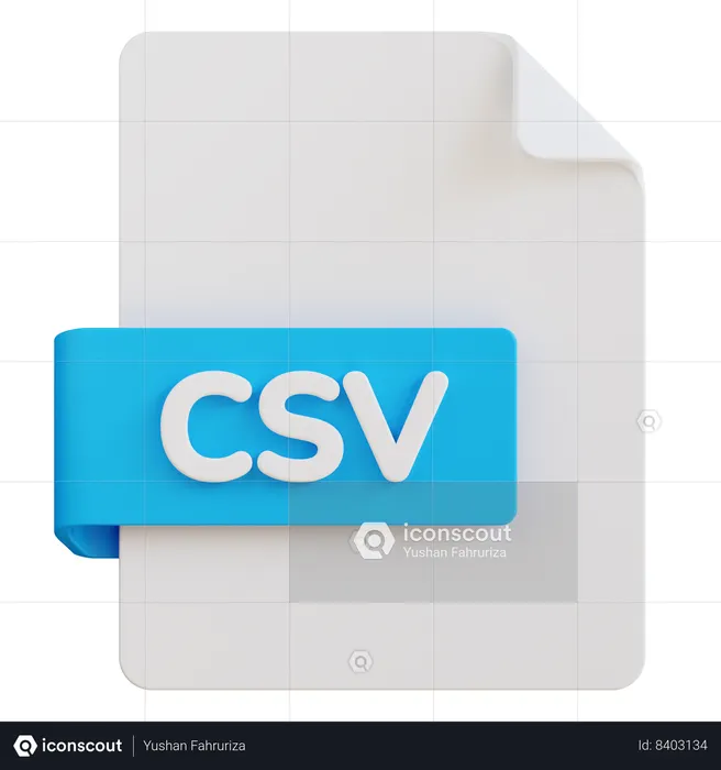 Csv File  3D Icon