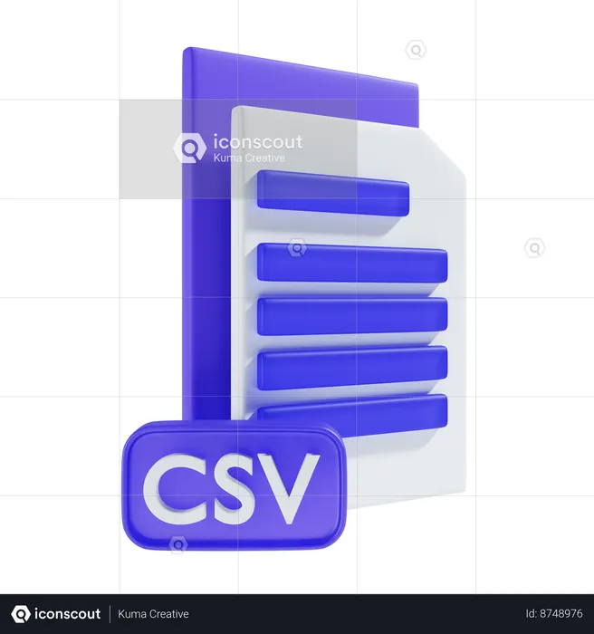 CSV file  3D Icon