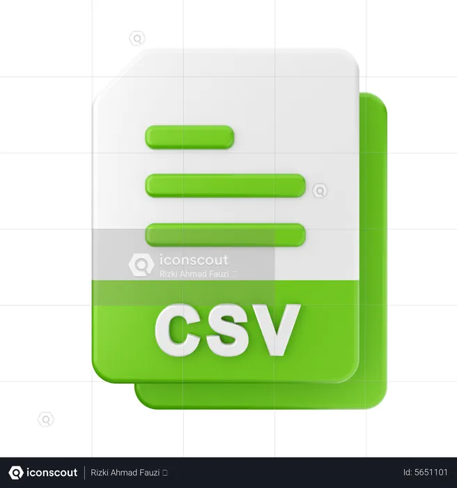 CSV File  3D Icon