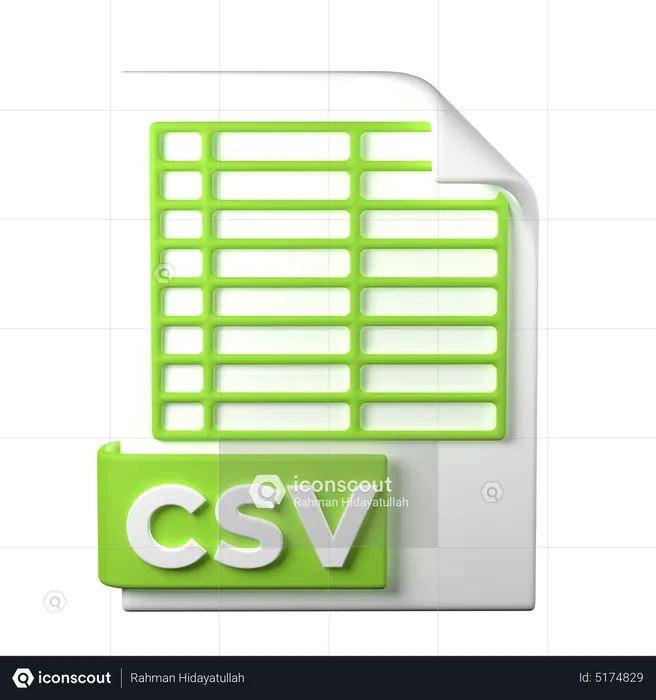 CSV File  3D Icon