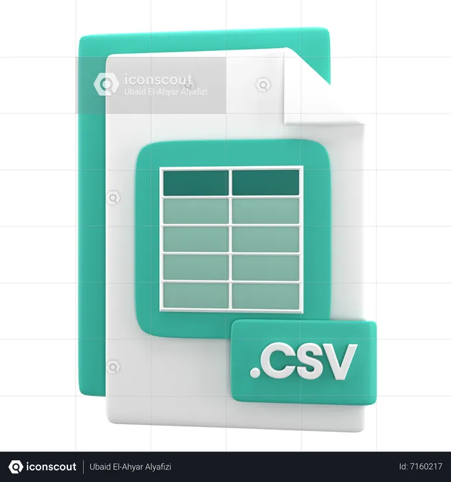 CSVファイル  3D Icon