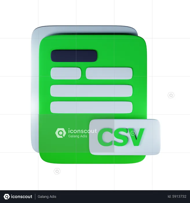 Csv file extension  3D Icon