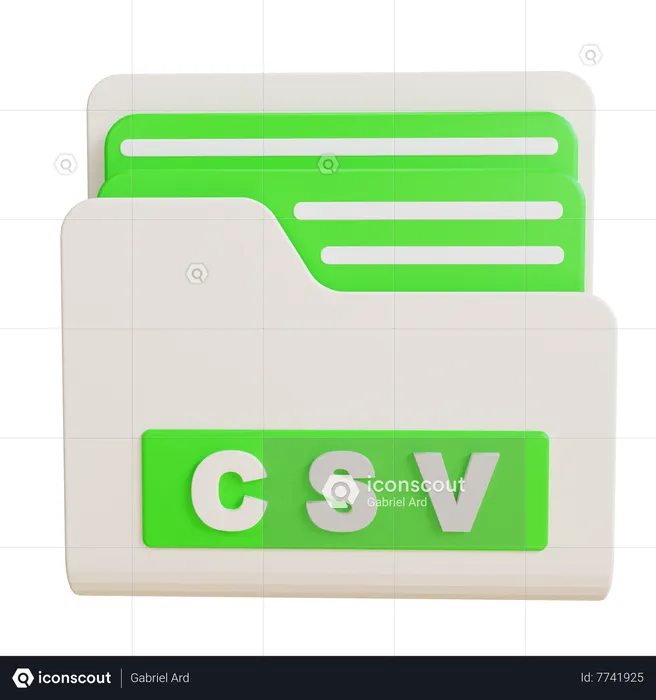 CSV Folder  3D Icon