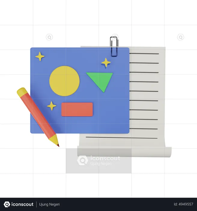 Bloc de dibujo  3D Icon