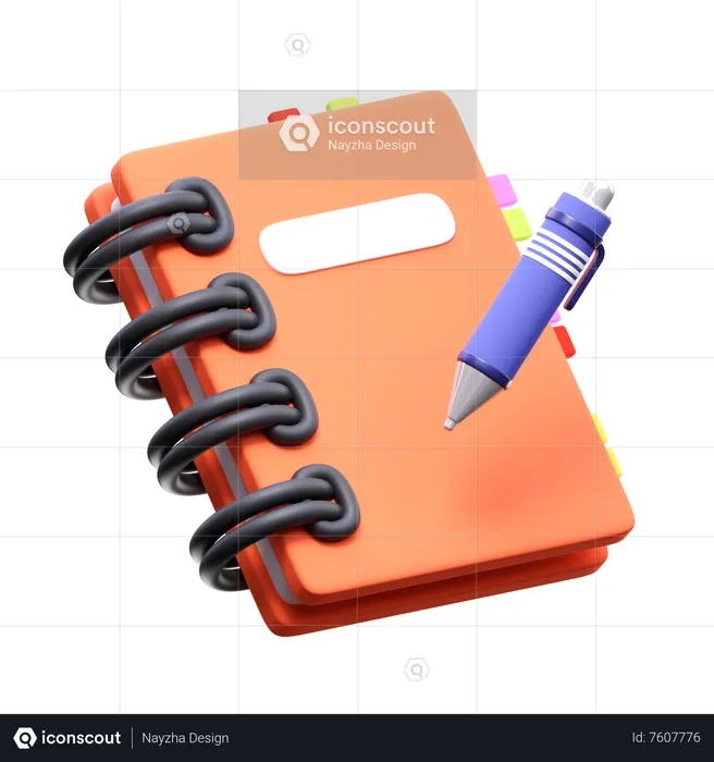 Cuadernos escolares  3D Icon