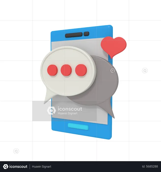 Cuadro de chat telefónico  3D Icon