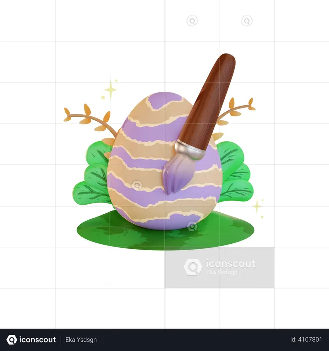 Pintar huevos de pascua  3D Illustration