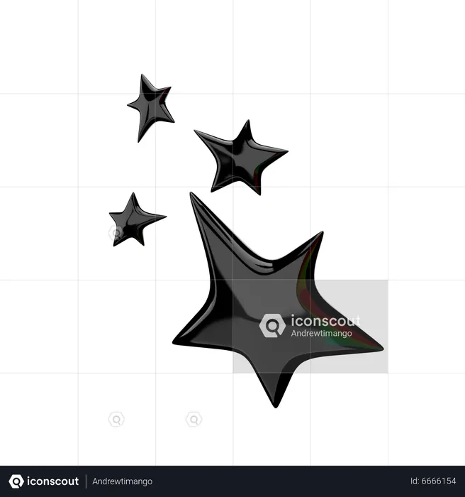 Cuatro estrellas  3D Icon