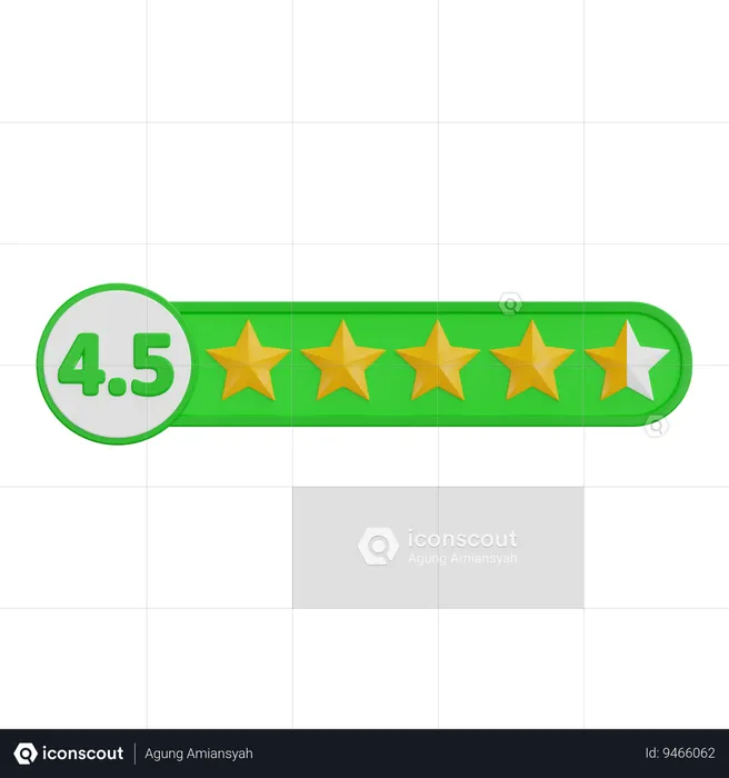 Cuatro puntos calificación de cinco estrellas  3D Icon