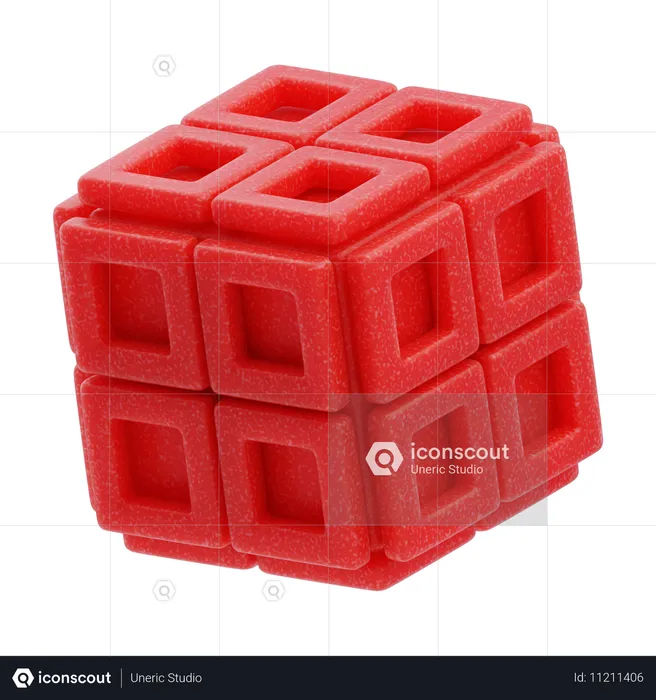 Cube à cadre ouvert  3D Icon