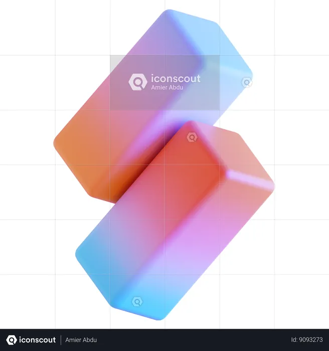 Cube Abstract Gradient Shape  3D Icon