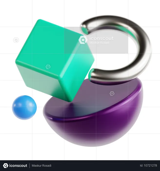 Cube Abstract Shape  3D Icon