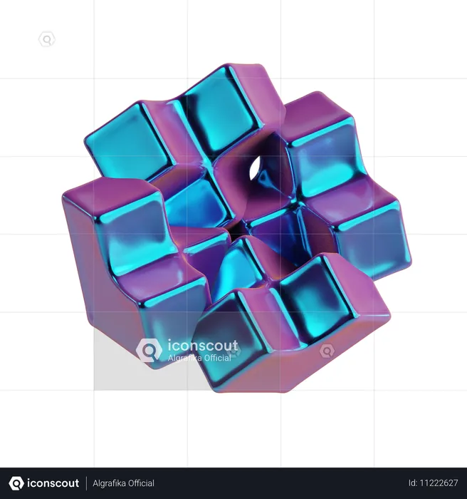 Corail cube abstrait  3D Icon