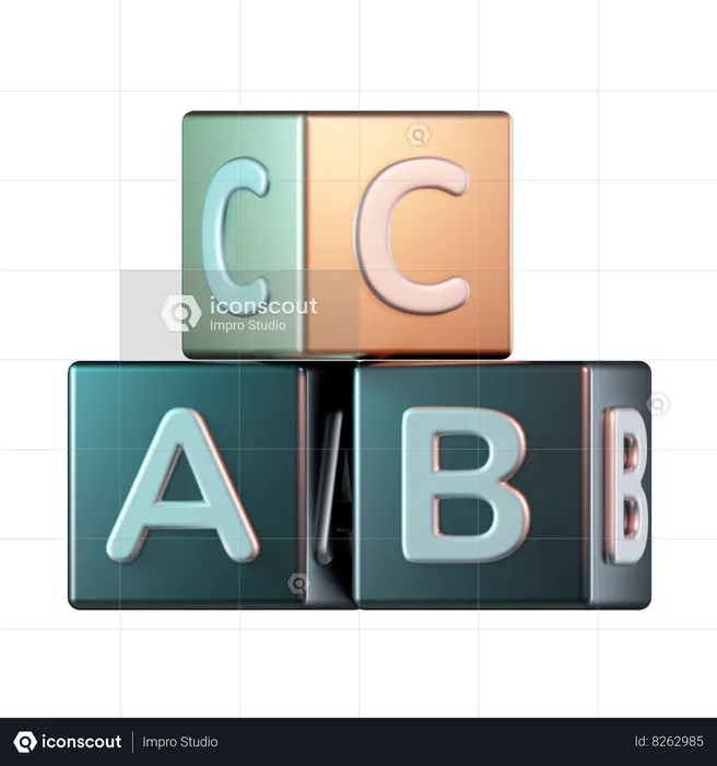 Cube alphabétique  Icône 3D