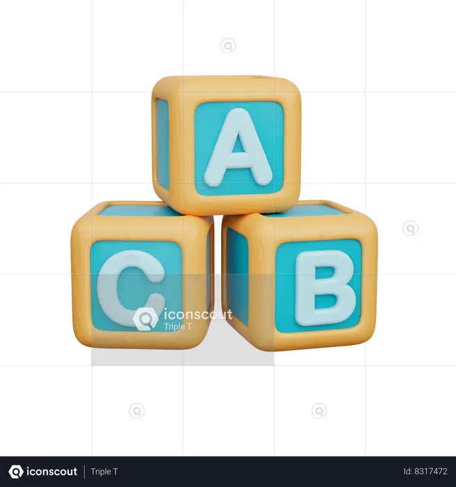 Cube alphabétique  3D Icon