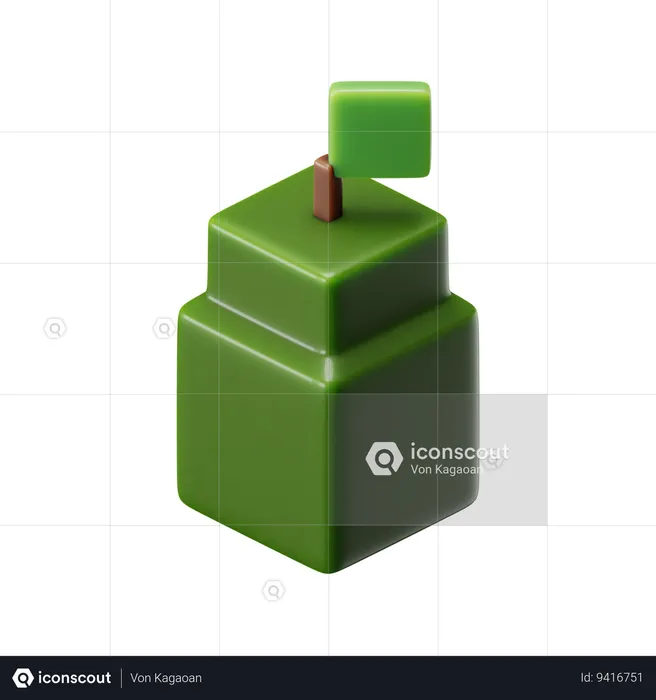 Cube Avocado  3D Icon