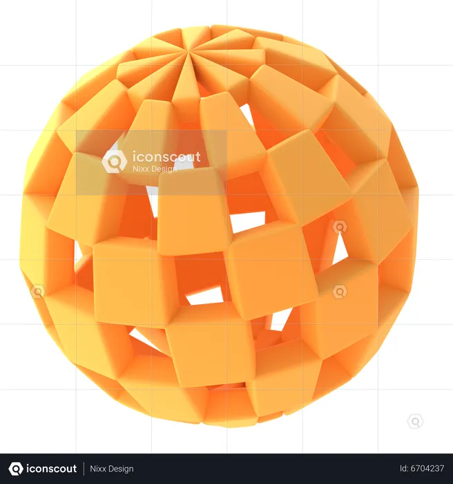 Cube Ball Shape  3D Icon