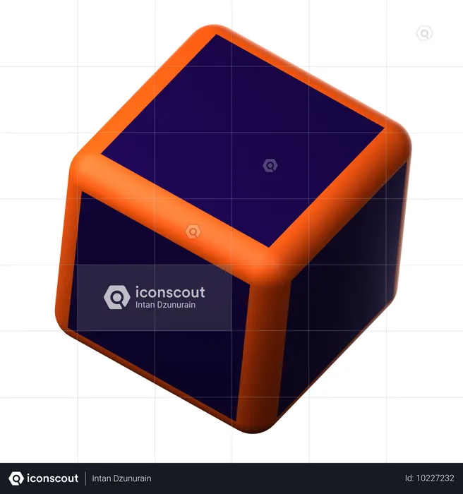 Cube biseauté  3D Icon