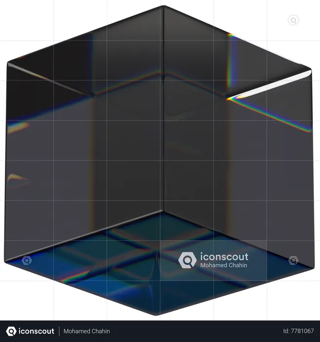 Cube Dark  3D Icon