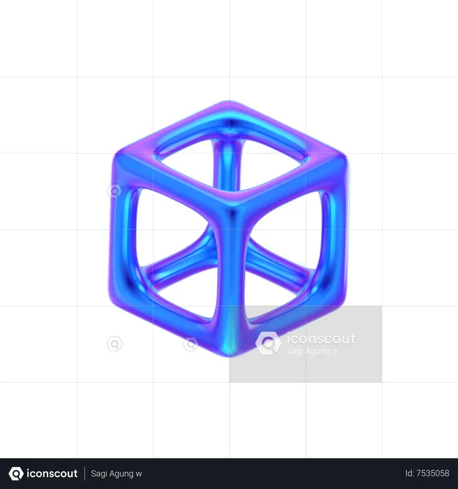 Forme abstraite de cube  3D Icon