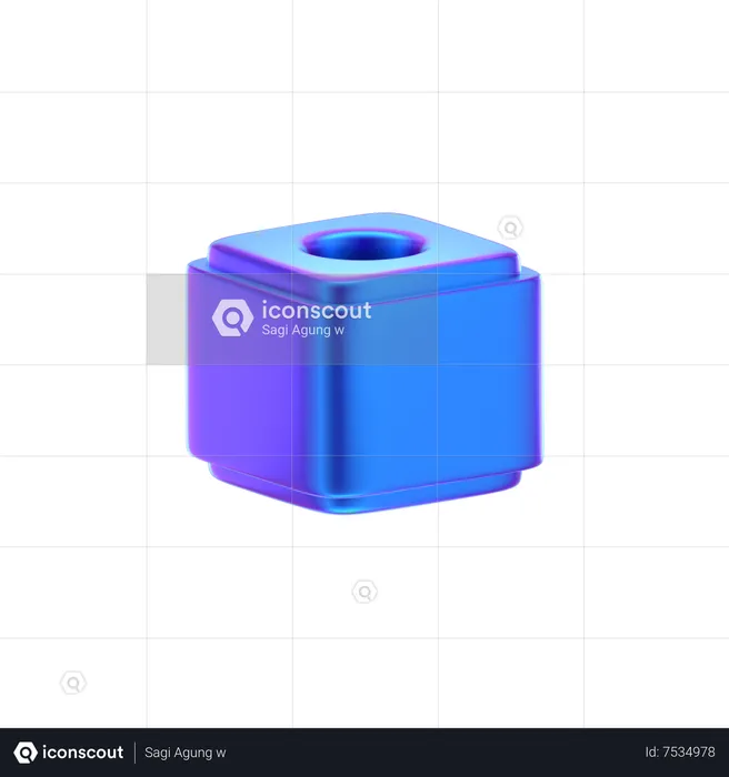 Forme abstraite de cube  3D Icon