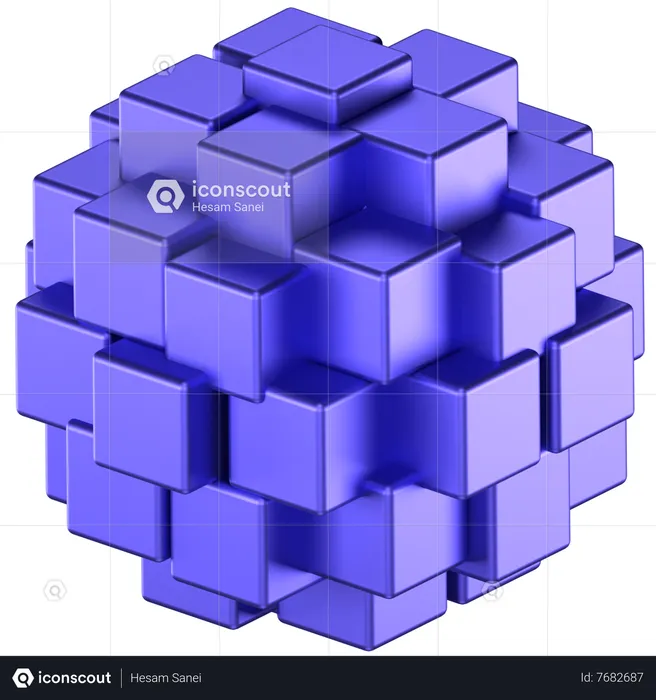 Forme abstraite de cube  3D Icon